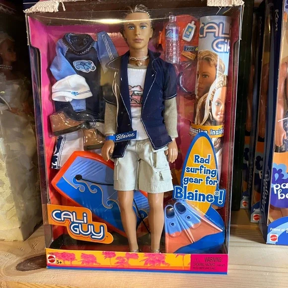 Mattel Cali Guy Blaine with Blue and White Surf Gear NRFB - Picture 9 of 9